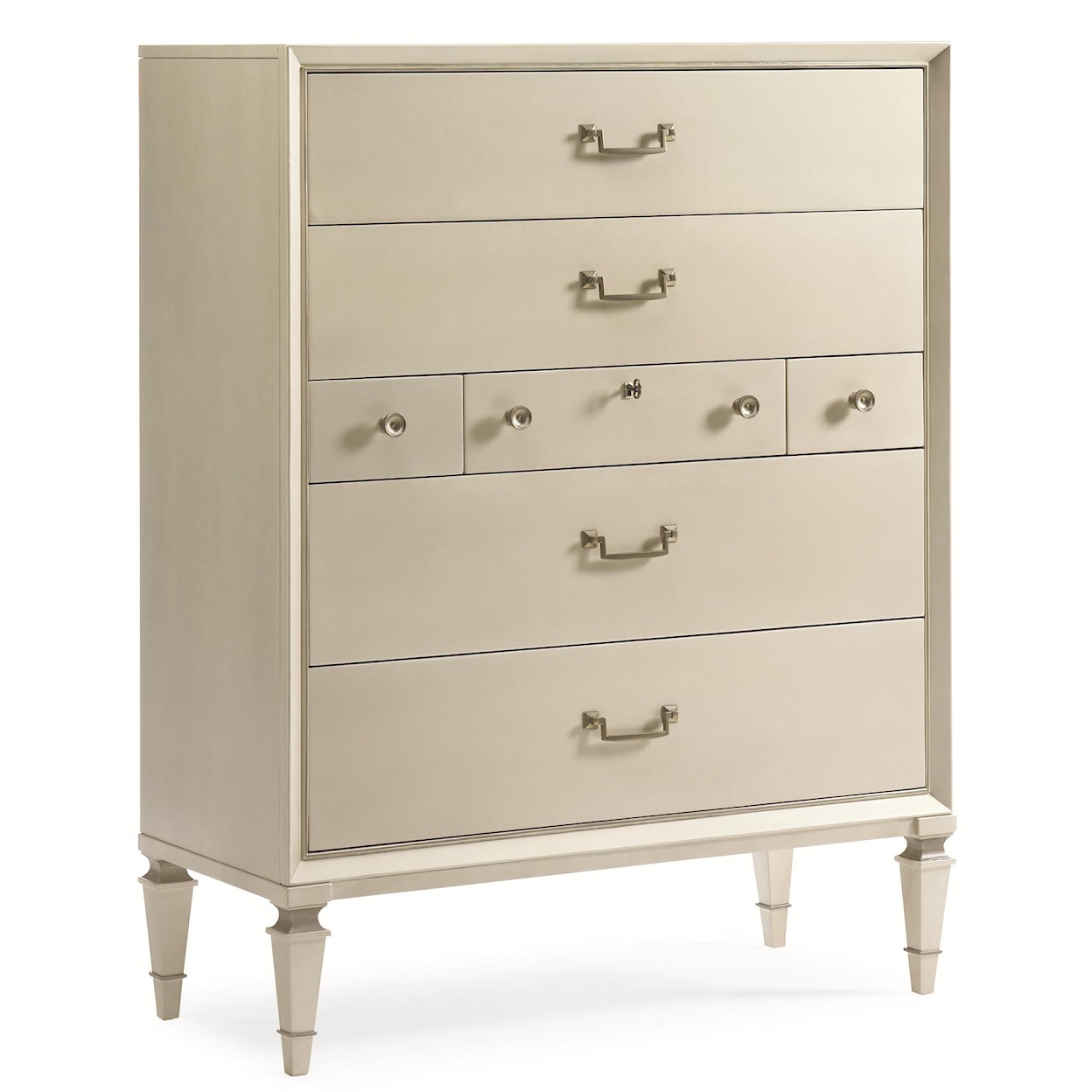 Caracole New Traditional  "Pearly White" Drawer Chest