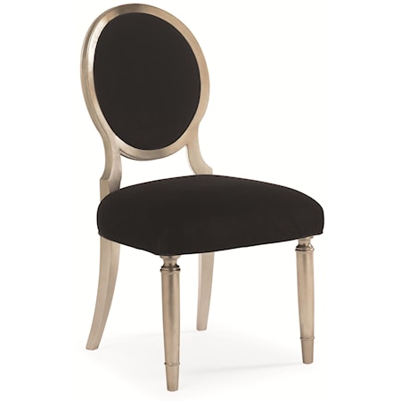"Chit Chat" Velvet Upholstered Oval Back Dining Side Chair