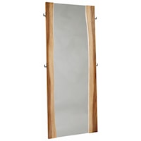 Rustic Full Length Standing Mirror with Coat Hooks