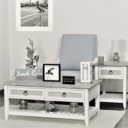 Captiva Island Grey Wash Coffee Table