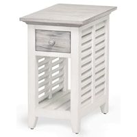Two-Tone Chairside End Table with One Drawer and One Shelf