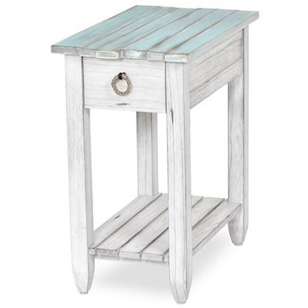 Blue Picket Fence Chairside Table