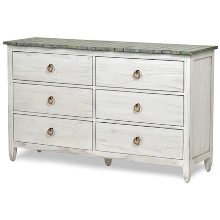 SEA BLEU/WH Drawer Dresser | Picket Fence