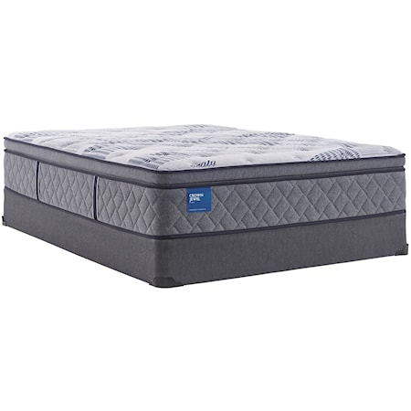 King 14" Plush Pillow Top Encased Coil Mattress and 9" High Profile Foundation