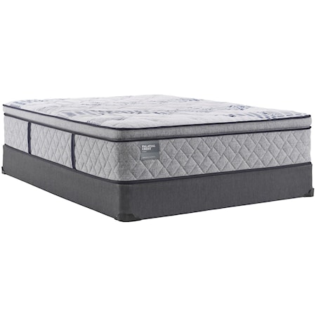King 15" Plush PT Individually Wrapped Coil Mattress and 5" Low Profile Foundation