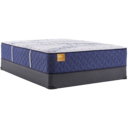 Split Cal King 14 1/2" Firm Encased Coil Mattress and 9" High Profile Foundation