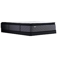 California King 15" Plush Euro Pillow Top Encased Coil Mattress and Low Profile StableSupport Foundation
