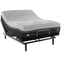 King Plush Performance Hybrid Mattress and 2pc Horizontal King Ergomotion Pro Tract Extend Power Base