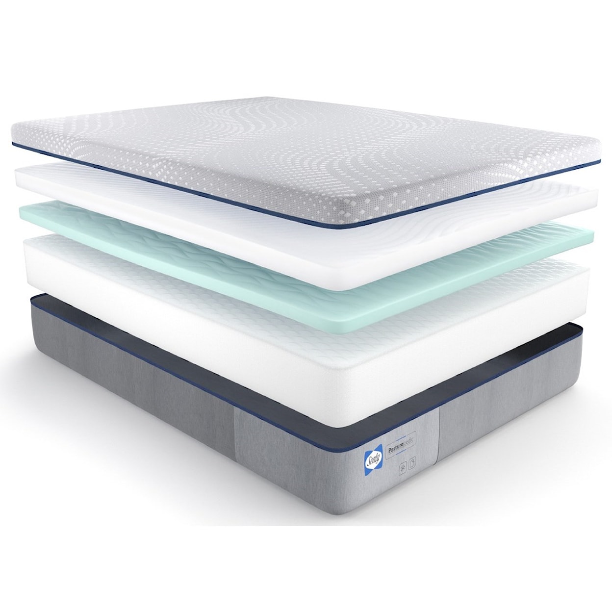 Sealy PPF5 Posturpedic Foam Firm Twin XL 13" Firm Gel Memory Foam Adj Set