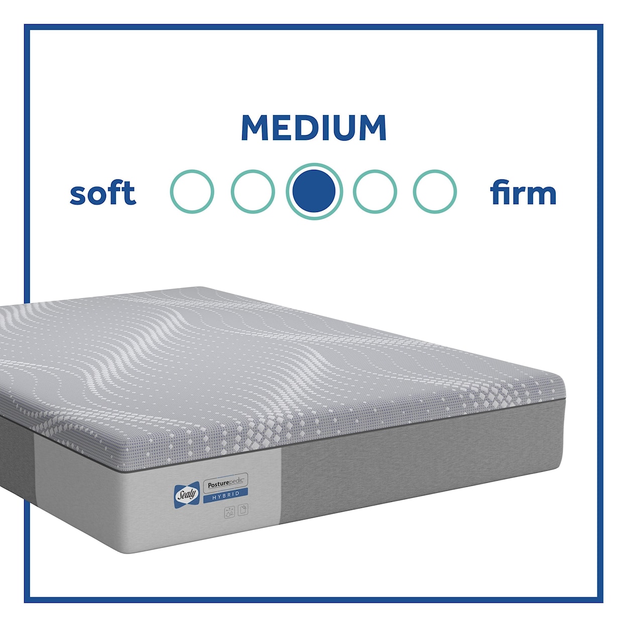 Sealy PPH3 Posturpedic Hybrid Medium Queen 12" Medium Hybrid Mattress Set