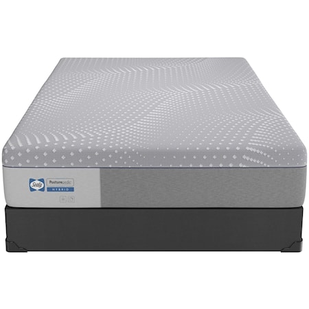 Twin Extra Long 13" Firm Hybrid Mattress and Low Profile Base 5" Height
