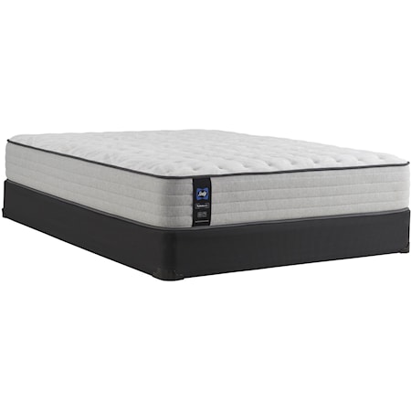 King 12" Firm Tight Top Encased Coil Mattress and Low Profile Base 5" Height