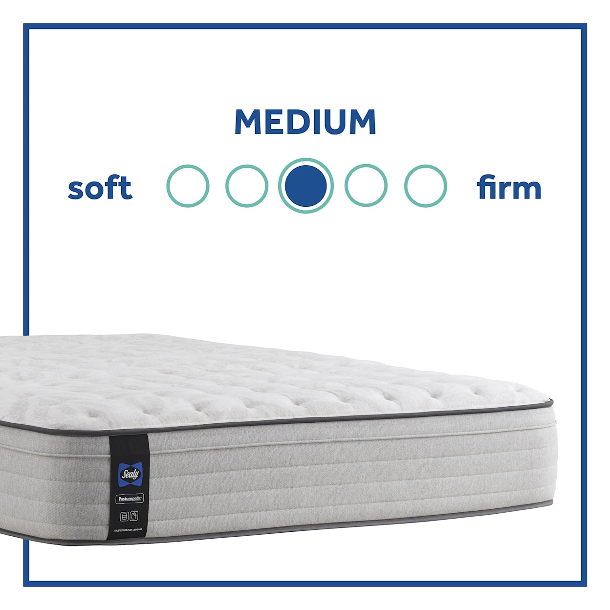 Sealy PPS3 Posturpedic Innerspring Med FXET Twin 13" Medium  Faux Euro Top Mattress Set