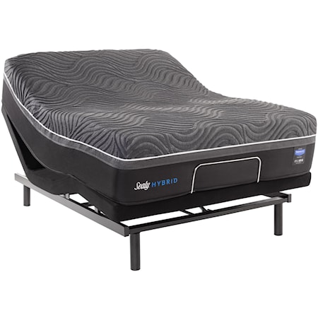 King Ultra Plush Premium Hybrid Mattress and 2pc Horizontal King Ergomotion Pro Tract Extend Power Base