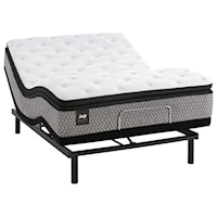 King 12" Plush Euro Pillow Top Innerspring Mattress and Divided King Ease 3.0 Adjustable Base