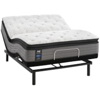 King 12" Cushion Firm Faux Pillow Top Encased Coil Mattress and 2pc Horizontal King Ergomotion Pro Tract Extend Power Base