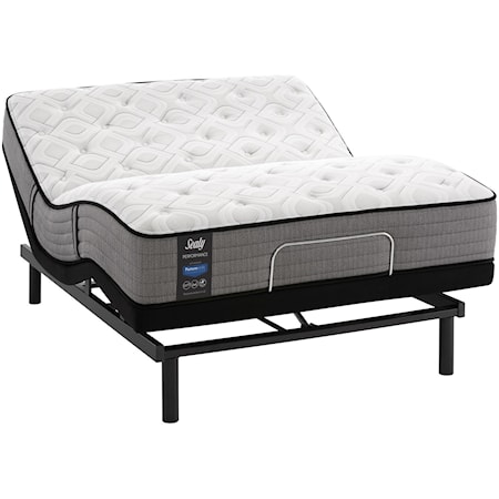 King 11 1/2" Cushion Firm Encased Coil Mattress and Divided King Ease 3.0 Adjustable Base