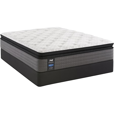 Queen 13 1/2" Plush Euro Pillow Top Encased Coil Mattress and StableSupport™ Foundation