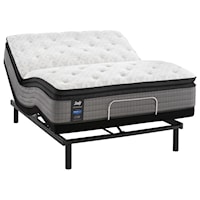 King 13 1/2" Plush Euro Pillow Top Encased Coil Mattress and 2pc Horizontal King Ergomotion Inhance Power Base