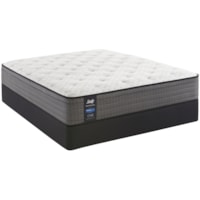 King 12" Plush Faux Pillow Top Encased Coil Mattress and 5" Low Profile StableSupport™ Foundation