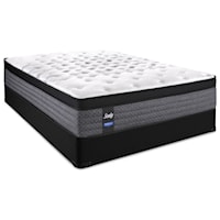 Queen 13 1/4" Cushion Firm Euro Top Pocketed Coil Mattress and 5" Low Profile StableSupport™ Foundation