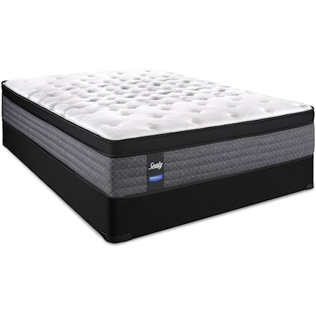Queen 13 1/4" Cushion Firm Euro Top Pocketed Coil Mattress and 5" Low Profile StableSupport™ Foundation
