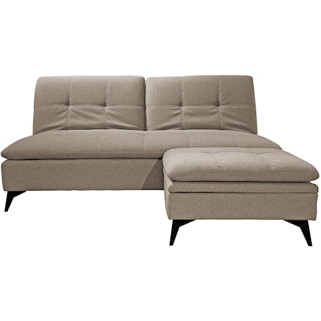 Convertible Sofa with Storage Ottoman
