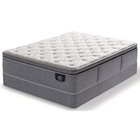 Queen Plush Pillow Top Hybrid Mattress and Low Profile Bellagio Boxspring