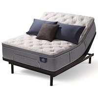 King Plush Pillow Top Hybrid Mattress and Divided King Motion Essentials III Adjustable Base