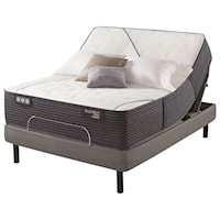 Split King 14 1/4" Quilted Hybrid Medium Mattress and Motion Essentials IV Adjustable Base