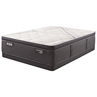 Split King 14 3/4" Plush Pillow Top Quilted Hybrid Mattress and 5" Low Profile Foundation
