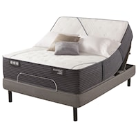 Split King 14 3/4" Extra Firm Quilted Hybrid Mattress and Motion Perfect IV Adjustable Base