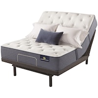 King 13" Plush Encased Coil Mattress and 1 Pc Divided KIng Motion Perfect IV Adjustable Base