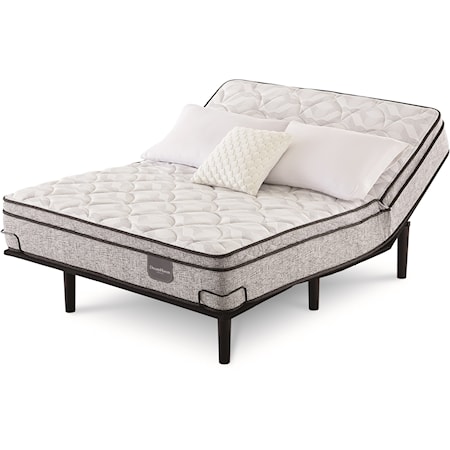 Full Plush Euro Top Pocketed Coil Mattress and Motion Perfect IV Adjustable Base