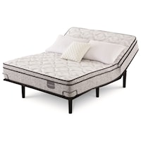 Queen Plush Euro Top Pocketed Coil Mattress and Motion Slim Adjustable Base