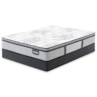 Queen Plush Pillow Top Pocketed Coil Mattress and 5" Low Profile Foundation