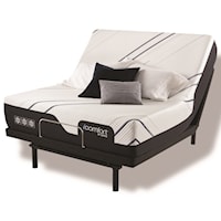 King 12 1/2" Plush Memory Foam Mattress and One Pc Divided King Motion Essentials IV Adjustable Base