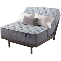 King 15" Medium Encased Coil Mattress and 1 Pc Divided King Motion Perfect IV Adjustable Base
