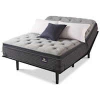 Queen Plush Pillow Top Pocketed Coil Mattress and Motion Slim Adjustable Base