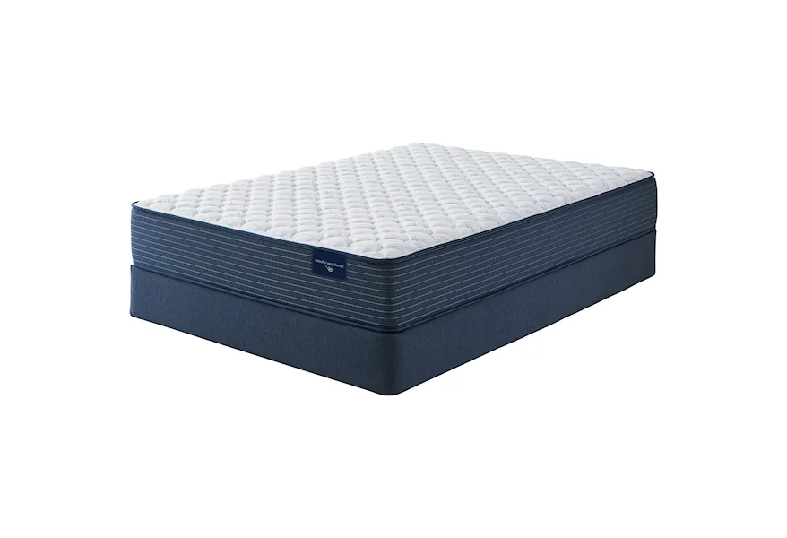 Meadow Brooke Firm Twin 11" Firm Mattress Set by Serta at Darvin Furniture