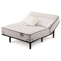 King Firm Pocketed Coil Mattress and One Piece Divided King Motion Essentials IV Adjustable Base