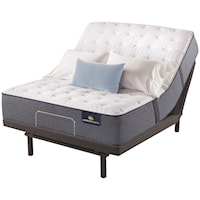 King 13" Extra Firm Encased Coil Mattress and 1 Pc Divided King Motion Perfect IV Adjustable Base