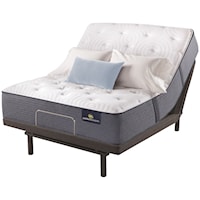 King 14" Medium Encased Coil Mattress and 1 Pc Divided King Motion Perfect IV Adjustable Base