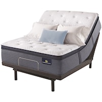 King 16" Plush Pillow Top Encased Coil Mattress and 1 Pc Divided King Motion Perfect IV Adjustable Base