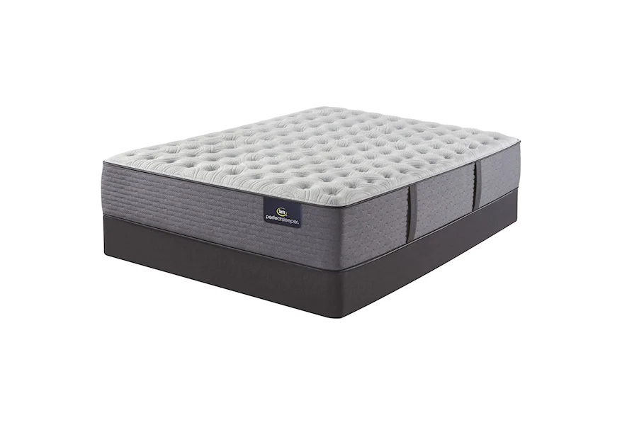 Renewed Sleep Extra Firm Twin 13 1/2" Extra Firm Mattress Set by Serta at Darvin Furniture