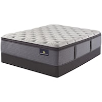 Cal King 17" Firm Pillow Top Encased Coil Mattress and 5" Low Profile Foundation