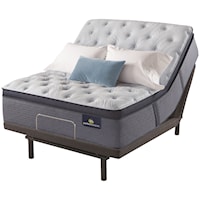King 17" Firm Pillow Top Encased Coil Mattress and Advanced Motion Adjustable Base (includes 2 split King bases)