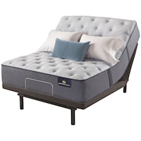 King 15" Plush Encased Coil Mattress and 1 Pc Divided King Motion Perfect IV Adjustable Base
