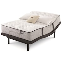 King Extra Firm Pocketed Coil Mattress and One Piece Divided King Motion Slim Adjustable Base