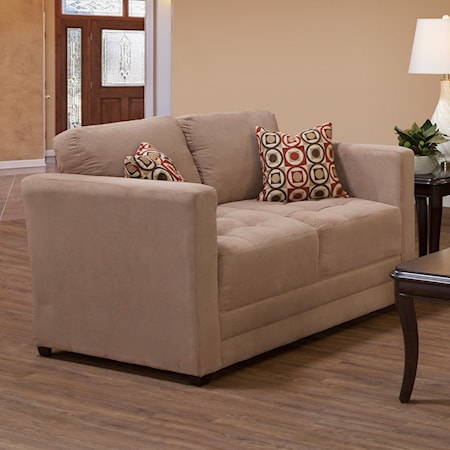 Contemporary Loveseat with Tufted Seats